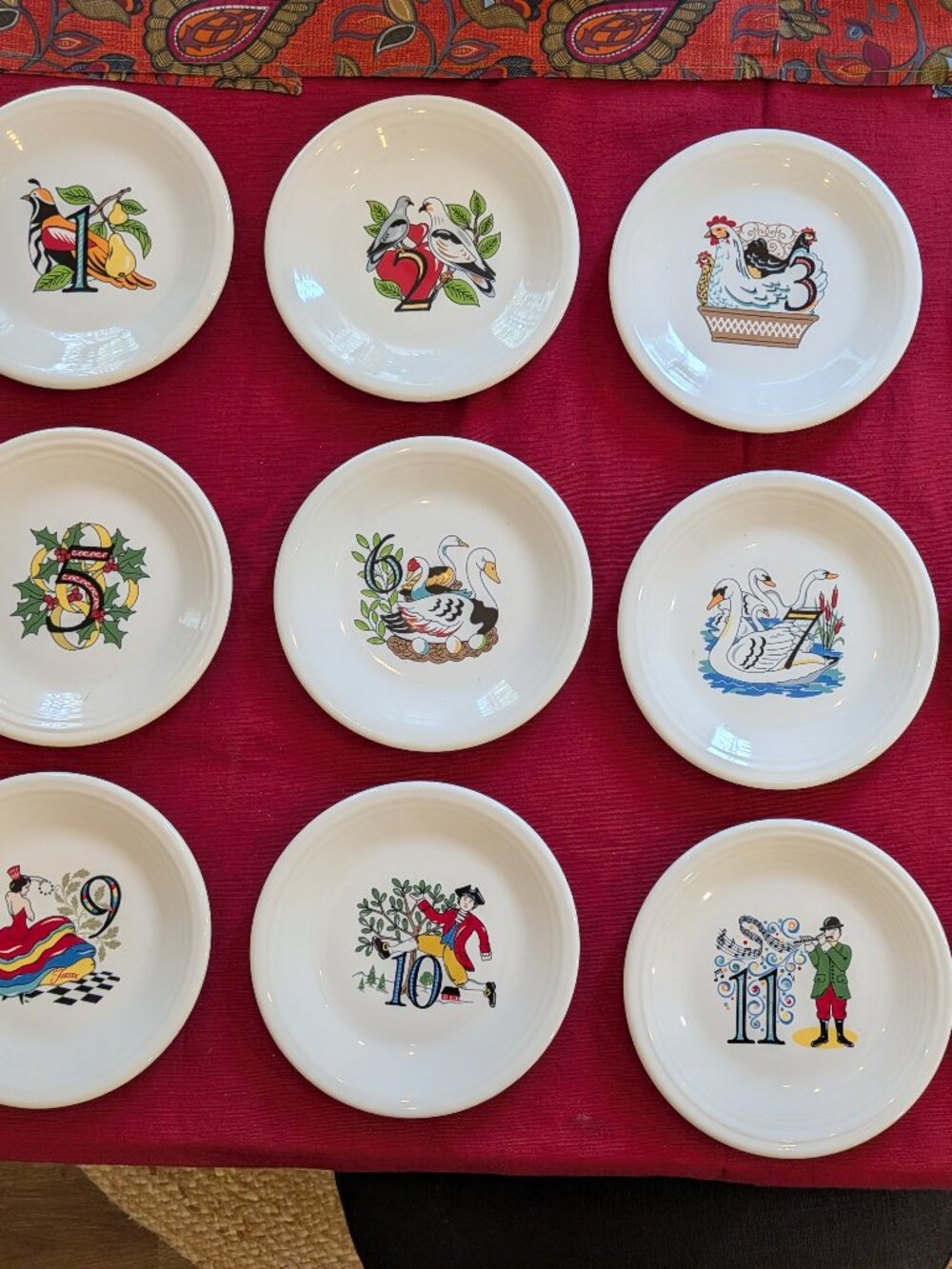 12 Days of Christmas Fiesta brand Salad Plates
